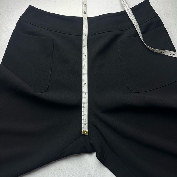 Chanel Wide Leg Dress Pants Women’s EU 40 US 28 Black 100% Wool Logo Buttons - Picture 8 of 9